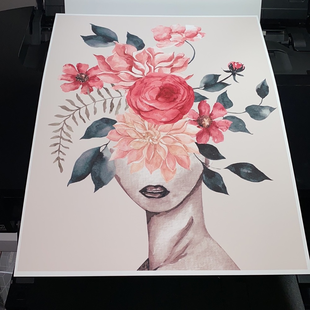 Watercolor Floral Woman Portrait Wall Art Illustration Print Poster Unframed - Picture 11 of 17